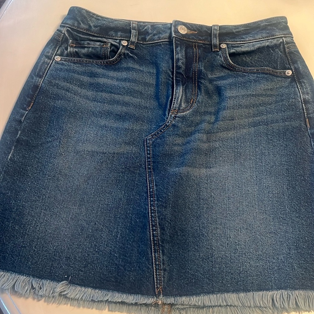 Loft denim mini skirt. Size 2 petite